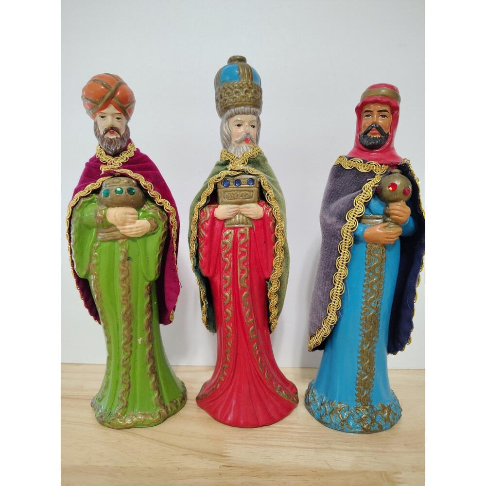 Vintage 3 Three Wise Men Magi Kings Composite Nativity Made In Japan Christmas